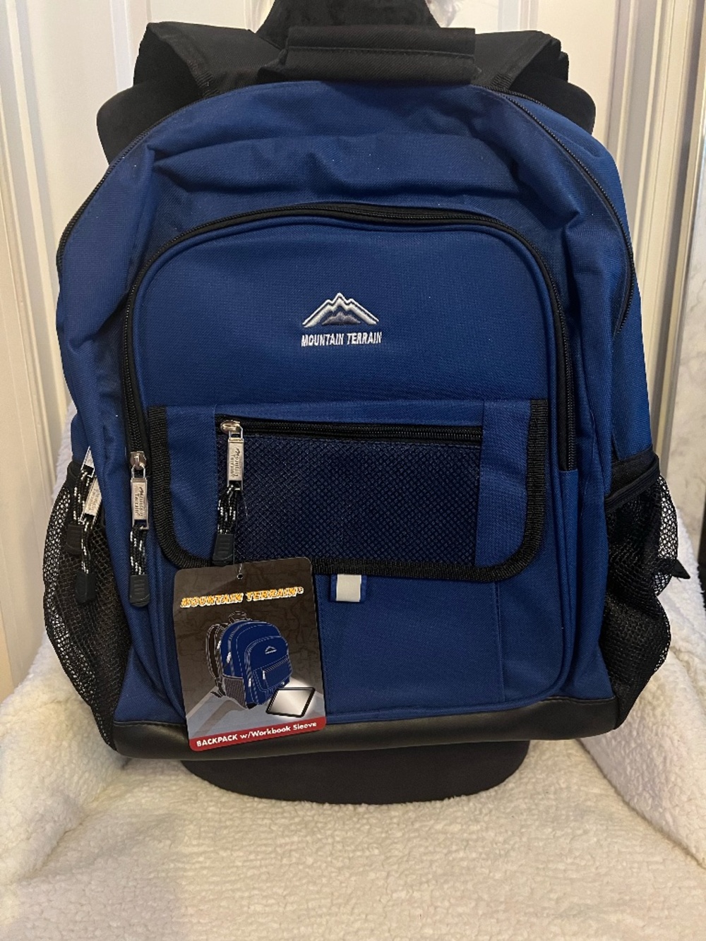Mountain Terrain Backpack in Blue & Black School Carrying Bag Boys.